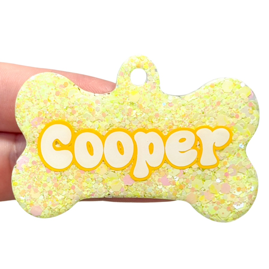 Spring Chicken Glitter Tag