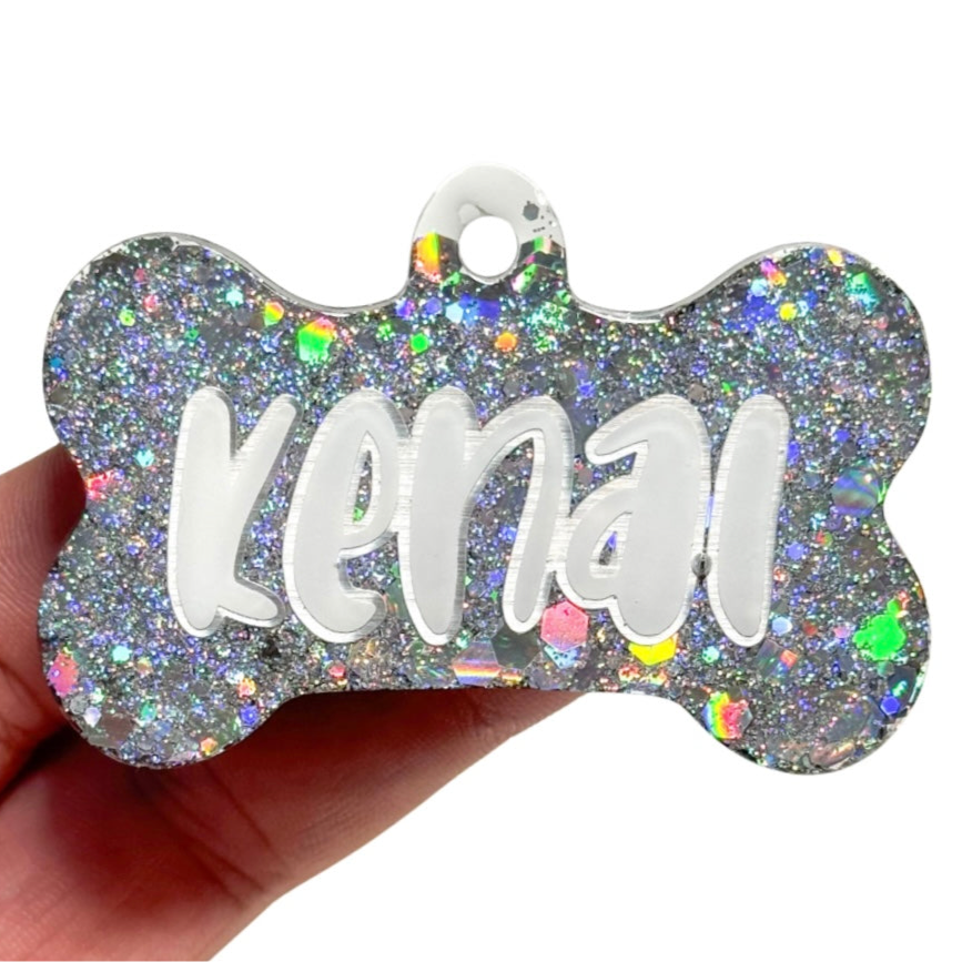 Silver Sparkle Tag