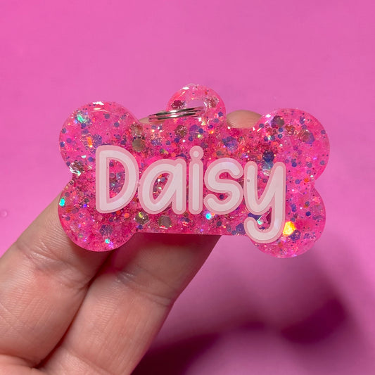 Pink Party Glitter Tag