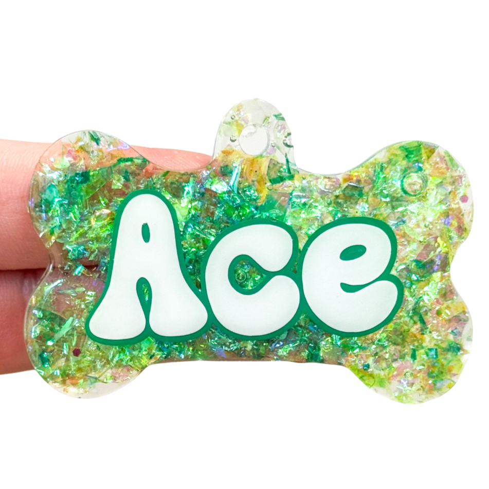 Green Glass Tag