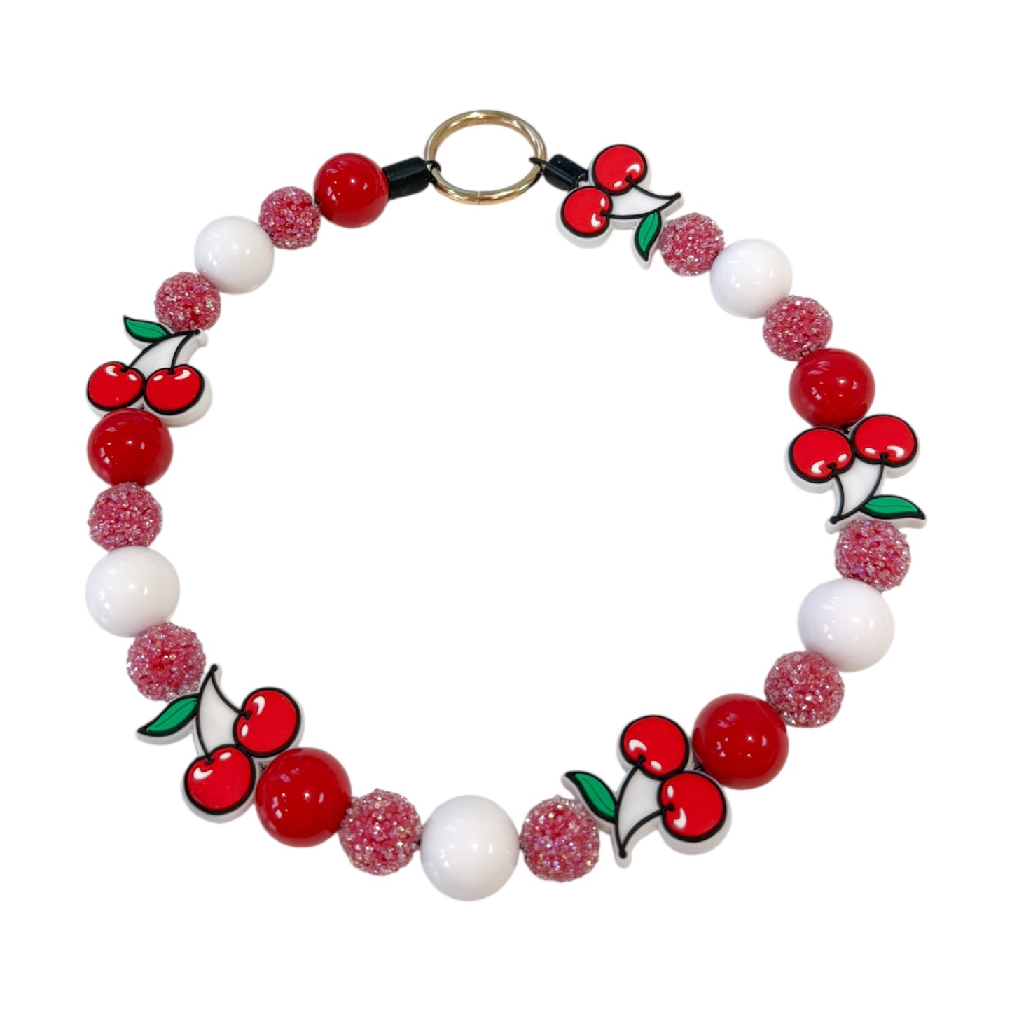 Cherry Fizz Beaded Collar