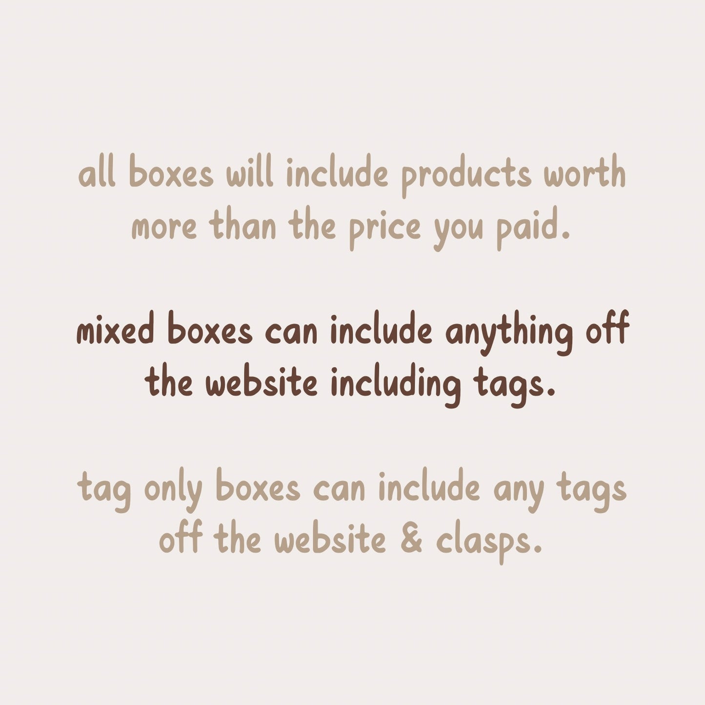 Tag Only Mystery Box