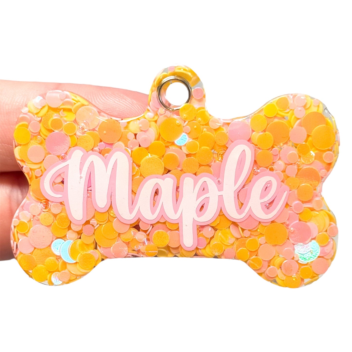 Yellow & Pink Mix Dot Tag