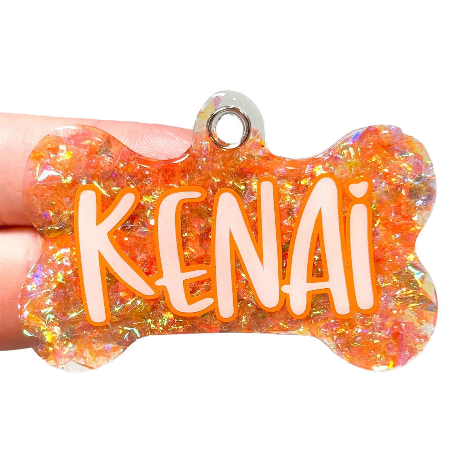 Orange Glass Tag