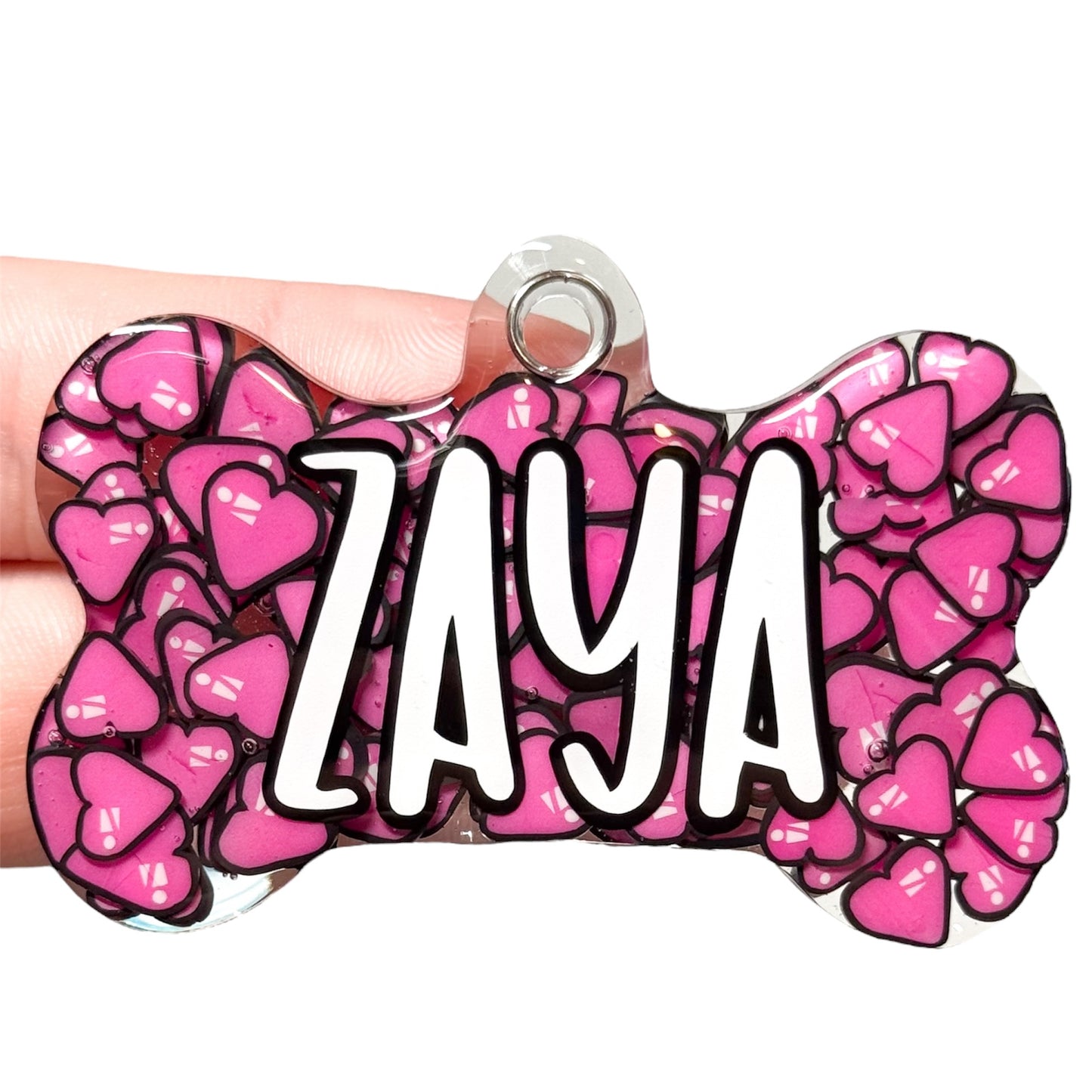 Pink & Black Heart Tag