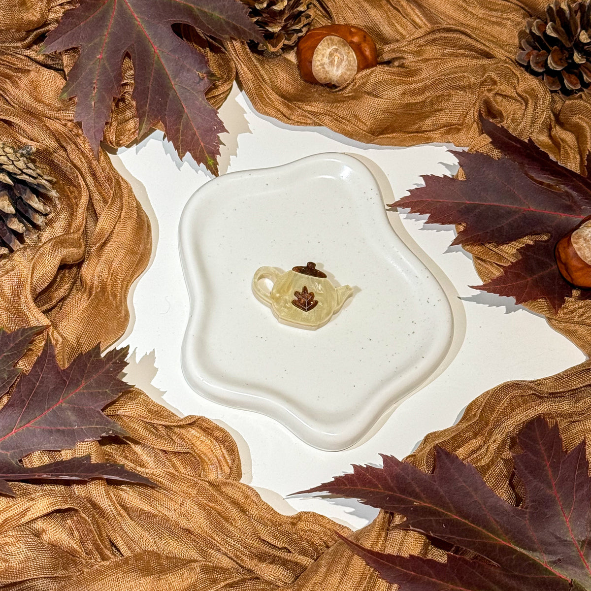 Brown Teapot Acrylic Dog Tag
