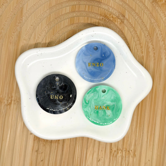 Marble Circle Dog Tag