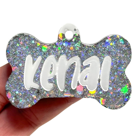 Silver Sparkle Tag