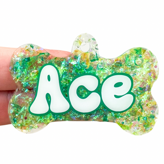Green Glass Tag