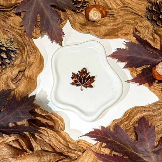 Brown Marble Leaf Acrylic Dog Tag