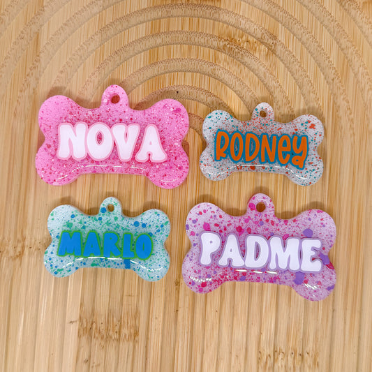 Paint Splatter Dog Tag