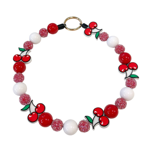 Cherry Fizz Beaded Collar