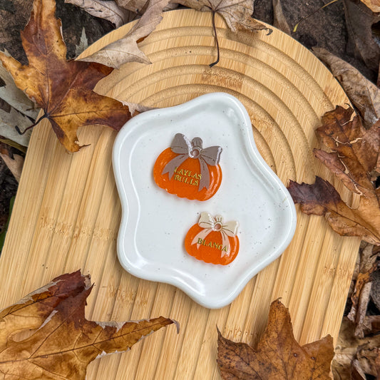 Pumpkin Bow Dog Tag