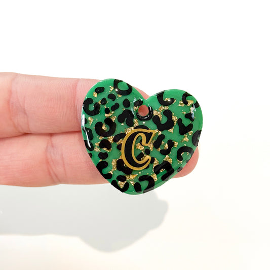 Leopard Print Heart Tag