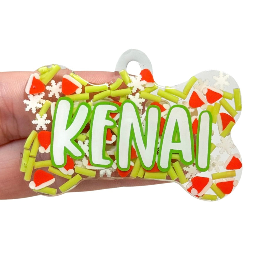 Green Santa Tag