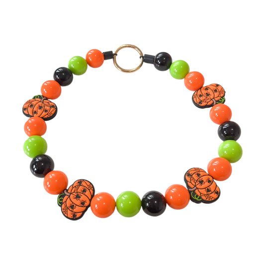 Howloween Pumpkin Beaded Collar