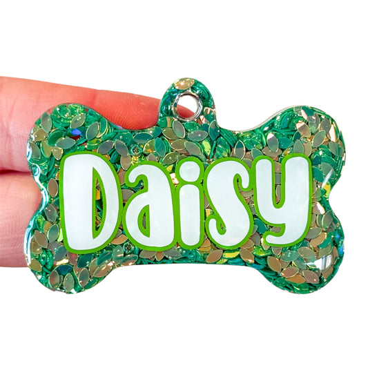 Green Sequin Tag