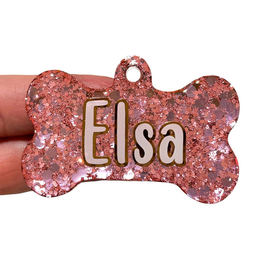 Matte Rose Gold Glitter Tag