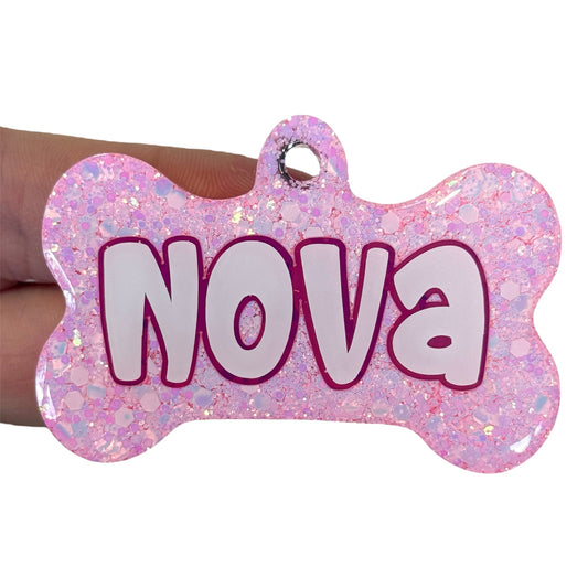 Pink Glitter Tag