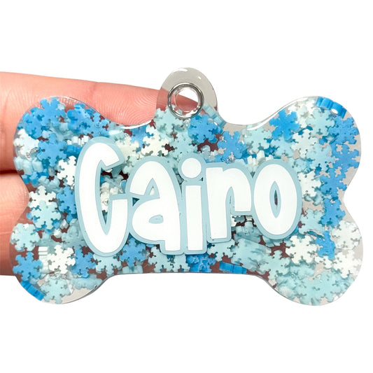 Blue Snowflake Tag