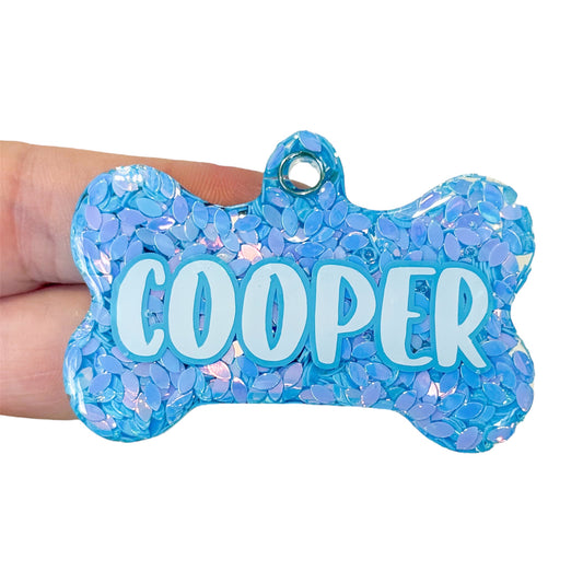Blue Sequin Tag